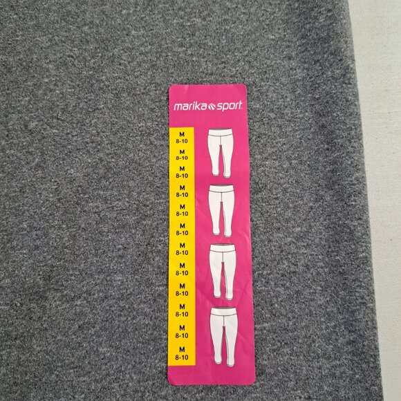 MARIKA SPORT WOMEN'S MID RISE CAPRI LEGGINGS MEDIUM 8-10, Gray/peach *NEW - Picture 11 of 13